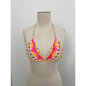 Mara Hoffman Swim Bikini Top Triangle Neon Geometric Women S Vacation Beach